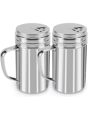SYOSI 2pcs Seasoning Bottle, Stainless Steel Seasoning Shakers with Adjustable Pour Holes for Salt Pepper Cinnamon Powder Sugar