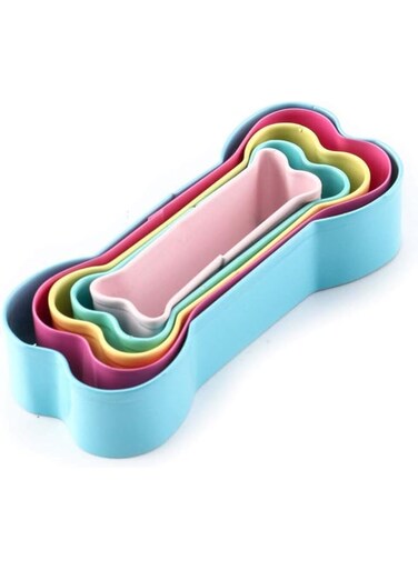 NICO SEE WONDER Dog Bone Cookie Cutter Shapes Set Stainless Steel Bone Shaped Cookie Molds for Homemade Treats 5 Piece Boxed Set