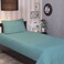 BYFT Tulip (Sea Green) Single Size Flat Sheet and Pillow Covers with 1 cm Satin Stripe (Set of 2 Pcs) 100% Cotton, Soft and Luxurious Hotel Quality Bed linen-300 TC