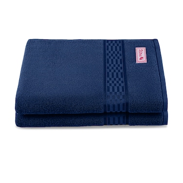 BYFT Home Ultra Bath Sheet 90 x 180 Cm 550 Gsm Blue 100% Cotton Set of 02