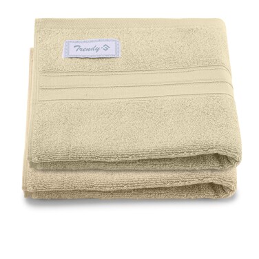 BYFT Home Trendy Hand Towel 50 x 90 Cm 550 Gsm Cream 100% Cotton Set of 02
