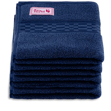 BYFT Home Ultra Hand Towel 50 x 90 Cm 550 Gsm Blue 100% Cotton Set of 04