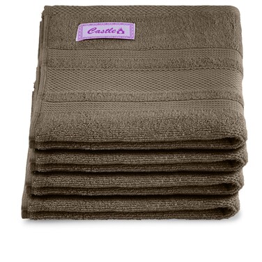 BYFT Home Castle Hand Towel 50 x 90 Cm 550 Gsm Beige 100% Cotton Set of 04