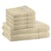 BYFT Home Trendy Hand Towel 50 x 90 Cm Bath Towel 70 x 140 Cm 550 Gsm Cream 100% Cotton Set of 06