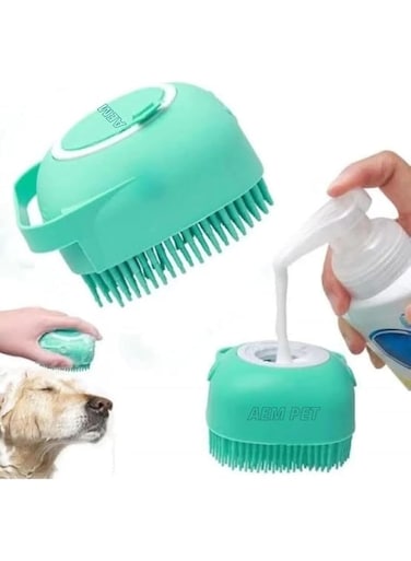 Pet Bath Massage Brush Puppy Dog Cat Grooming Cleaning Soft Silicone for Short Long Haired Dogs Cats Massage Comb Soft Shedding Bathing Brush Removes Loose &amp; Shed Fur