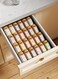9" Clear Acrylic Spice Organizer for Drawer &acirc;&euro;&ldquo; 4 Tier Seasoning Rack Tray Insert