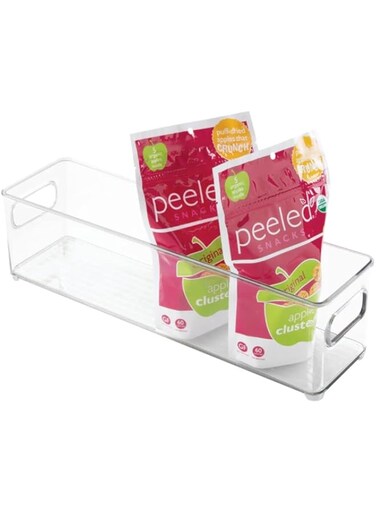 iDesign 70430 Plastic Refrigerator and Freezer Storage Bin, BPA-Free Organizer for Kitchen, Garage, Basement, Small, Clear