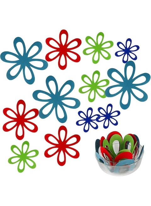 Tazweeq 20 PCS Felt Pan Separators in 4 Sizes, Flower-Designed Glass Bowl Dividers/Dish Protectors for Stacking &amp; Protection of Glassware, Cookware &amp; More, 9/12/14/15 Inch (23/30/35.5/38cm)