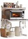 Metal Microwave Oven Rack Expandable Kitchen Utensils Tableware Storage,3 Tier Adjustable Microwave Oven Rack with 6 Hooks Chopping Block Frame Tool Holder Chopsticks Tube, White