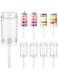 TERRIFI 30pcs Push Up Cake Shooter Round Shape Clear Cake Holders Push Pops Plastic Containers with Lids for Ice Cream Dessert Baking Molding(Plastic-Clear)