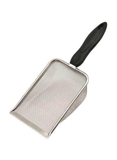 Reptile Sand Scoop Shovel Sifter Amphibious Aquarium Litter Cleaner Scooper Fine Mesh Metal Substrate for Gecko Lizard Spider Snake Tortoise, Stainless Steel 10.6 Inch
