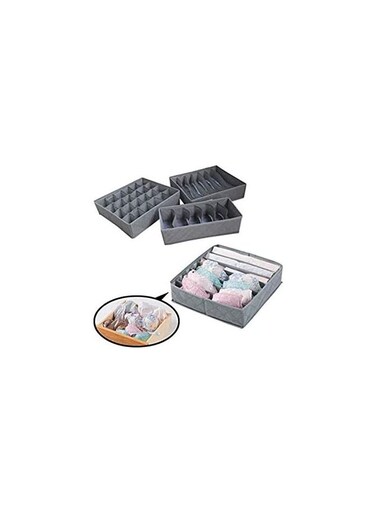 Baby COOLBABY Underwear Bra Organizer Storage Box 3 Sizes Grey Drawer Closet Organizers Boxes For Underwear Scarf Socks Organiser