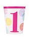 Unique Party 73286 9oz Pink Dots 1st Birthday Paper Cups, Pack of 8
