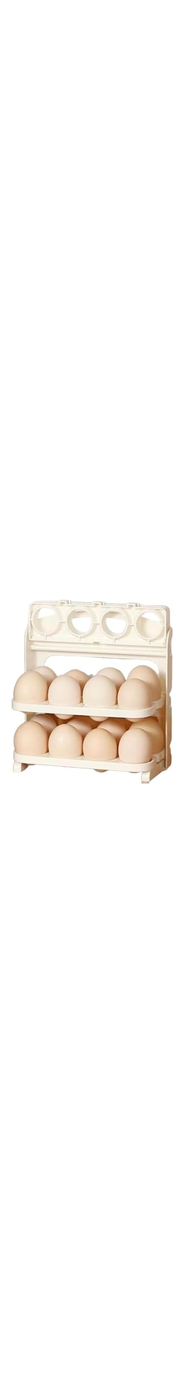 ECVV Folding Egg Rack, 24 Grid Egg Storage Holder, 3 Layer Foldable Egg Organizer   Fridge Door Egg Rack, Foldable Kitchen Refrigerator Closet Egg Organizer..