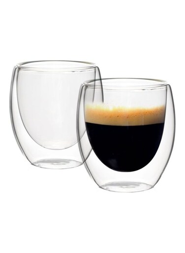 Borosilicate Double Wall 4Pcs Glass Set 80Ml Clear 14.5cm