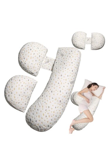 Pregnancy Pillows for Sleeping,Soft Pregnancy Body Pillow Support for Back, Legs, Belly,Hips of Pregnant Women,Maternity Pillow with Adjustable and Removable Cooling Cover (Grey)