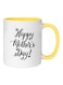 Happy Mothers Day Printed Mug Yellow/White