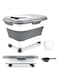 Rice Storage Containers with Scoop and Measuring Cup, Collapsible 10 to 30Lbs Food Storage Bin Dispenser with Rolling Wheel and Clear Airtight Lid, Flour, Sugar, Cereal and Dog Cat Pet foo