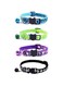 Stylish SET OF 4 CAT Collars Collection, Cats Collar Kitten collar, Blue, Black, Green, Purple with safety breakaway buckle with removable bell (Cat Collar Collection 1 Style)