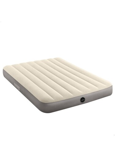64102 Deluxe Single High Air Bed, Double(137 x 191 x 25 cm) Fiber White/Grey 190.5 x 137.1cm