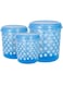 Esqube Presto Container Set 5/7/10 (Jelly Printed) - Blue