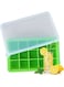 Ice Cube Trays Release Silicone 15 Grids Ice Trays with Spill-Resistant Removable Lid Stackable DIY Home Ice Cube Molds for Chilled Drinks Green 19.5*4*12.5cm