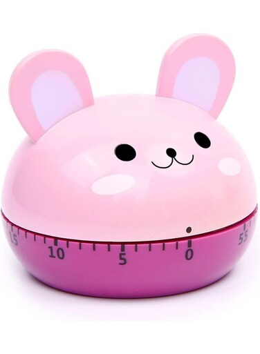 Cute Kitchen Timer,Mechanical Timer for Kids, 60 Minutes Manual Cooking Timer,Wind Up Countdown Timer,Cute Timer for Cooking Reading Sports Study Time Management and Desktop Decor (Rabbit)