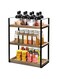 URbazaar 3 Layers Counter Shelves Organizer, Kitchen Stackable &amp; Expandable Cabinet Shelf - Wood Organizer Expandable CounterTop Racks For Office, Bathroom &amp; Bedroom, Metal and Wood