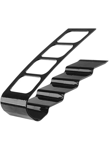 Remote Control Holder, 4 Compartments Plastic TV Remote Caddy Stylish for Home (Black)