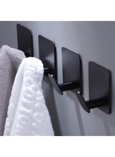 4 PCS Adhesive Hooks - Towel/Coat Hooks Wall Hooks Stick on Bathroom or Kitchen