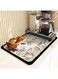 quxup Coffee Mat Absorbent Coffee Bar Mat for Kitchen Hide Stain Rubber Backed,Super Absorbent Draining Mat, Coffee Bar Accessories Fit Under Coffee Pot (Time, 16"x24" (40x60cm))