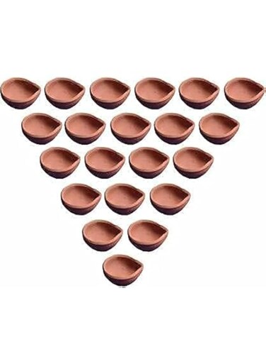 Clay Diwali Diya/Diya Set for Home Indoor Outdoor Diwali Decoration Pottery Table Diya (Pack of 12) by S,S Store