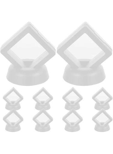 Alipis 10 Set 3D Floating Frame Display Case Floating Display Holder Stand Transparent Jewelry Storage Box for Necklace Brooch Challenge Coin Medallions Medal