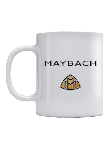 Maybach Logo Printed Mug White/Black/Yellow