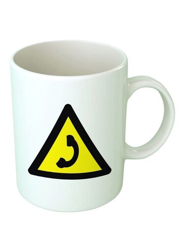 Print Call Printed Mug White/Black/Yellow Standard Size