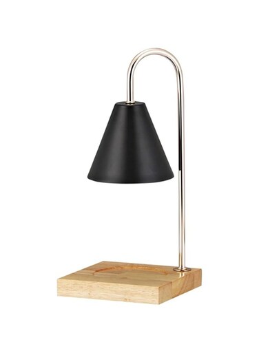 WDLY Candle Warmer Lamp, 35 W Electric Wax Candle Melt Warmer Light with Dimmer Switch&amp; Crystal Lampshade&amp; Wooden Base for Home Decor,Black