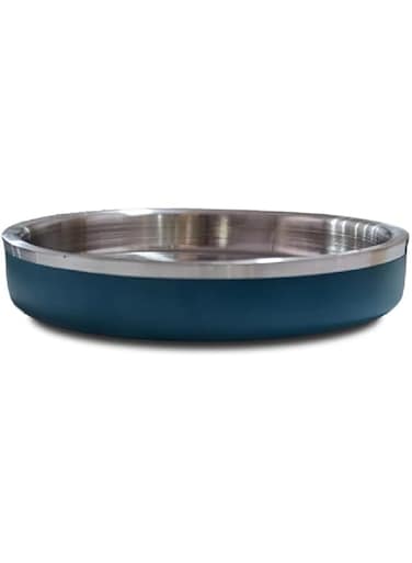 Mau Shallow Double Wall Cat Bowl, 170 ml Capacity, Teal