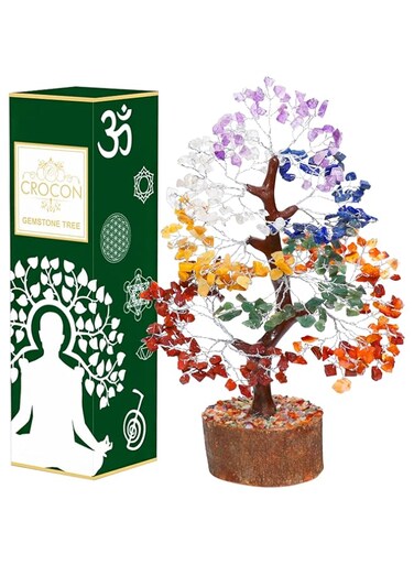 Seven Chakra Tree of Life - Crystal Tree of Life - Handmade Gemstone Tree - Healing Crystal Decoration - 7 Chakra Tree - Money Tree Bonsai - Spiritual Gifts - Feng Shui Decor - Crystal Gift - Gem Tree
