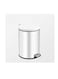 Stainless Steel Double Layer Dustbin with Pedal and Lid For Bathroom Kitchen,Silent Lidded Trash Bin,Fingerprint-Proof Modern Garbage Can,Round Bucket with Handle for Home Office (White, 8L)