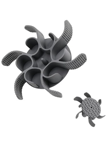 Duomama Octo Suction Slow Feeder Dog Bowl Insert - Firm &amp; Cuttable for Large &amp; Medium Breeds - Compatible with Regular &amp; Elevated Turbine Bowls - Promotes Healthy Eating Habits