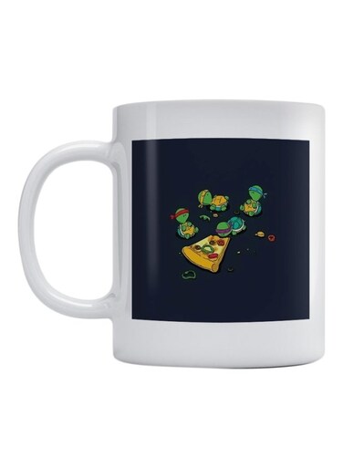 Ninja Turtles Printed Coffee Mug White/Blue/Green 350ml