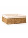 Hand&acirc;&euro;&lsquo;Woven Large Seagrass Storage Basket &acirc;&euro;&ldquo; L 41 x B 36 x H 14.5 cm, with Removable Linen Liner, Woven Organizer Bin for Living Room, Bedroom, Closet, Bathroom &amp; Home Storage