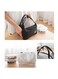 Insulated Canvas Tote Lunch Bag Cotton Black 23 x18 x 15cm