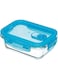 Kitchen Glass Storage Container With Vent, Rectangular, 350Ml, 12X11X5.8Cm, Labelled