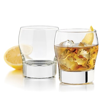 Libbey Rocks / Old Fashioned Glass &ndash; Perception 7 oz &ndash; Curved Heavy Base Design, Chip-Resistant Rim &ndash; Set of 6 &ndash; Model #2391