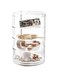 Joyzzz Jewelry Storage Box, 4-Tier 360 Degree Rotating Adjustable Jewelry Display Case, Acrylic Jewelry Organizer Storage Box, Clear Jewelry Storage Tray with Lid for Earrings, Bracelets, Necklaces