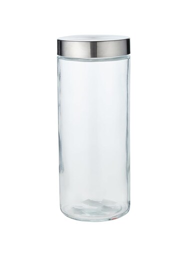 Harmony 1PC Rectangular Glass Canister, 2L, Minimalist Style, Food Storage, 11.5 X 11.5 X 27.5 Cm