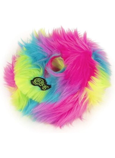 GoDog Rainbow Furballz Rings Toy for Dogs, Large