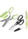 SASACIA 5-Blade Herb Scissors &amp; Kitchen Shears with Fruit Peeler - Complete Set for Fresh Herbs, Meat, Vegetables &amp; Fruit - Easy to Clean, Heavy Duty, Stainless Steel.
