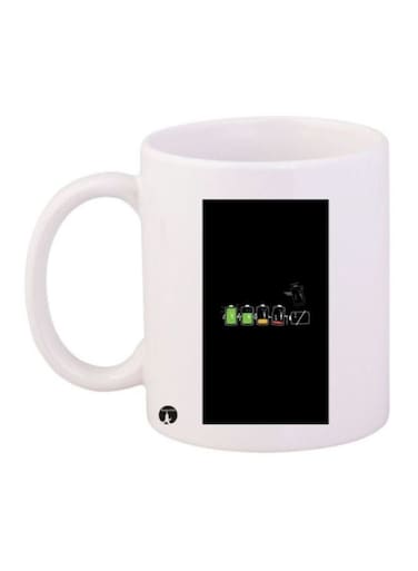 Battery Printed Mug White/Black/Green